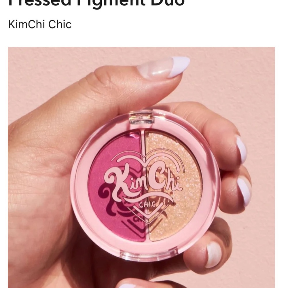3 KimChi Chic Pressed Pigment Duo - GTG05 Cinq Pink and Gold makeup